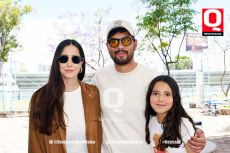 Pamela Bravo,  Rodolfo Gosserez y Paula Gosserez