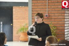 Sor Alicia dando unas palabras para todos los presentes.