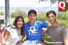 Alexa Rodríguez,  Erick Fonseca y Enrique Camarena