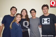 Alnselmo Ramírez,  Valentina Delgado,  Valeria Cantú, Emilio González y Juan Pablo Montes de Oca
