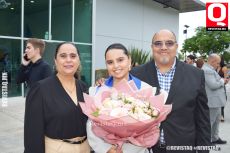 Margarita López,  Natalia Soria López y Juan Carlos Soria